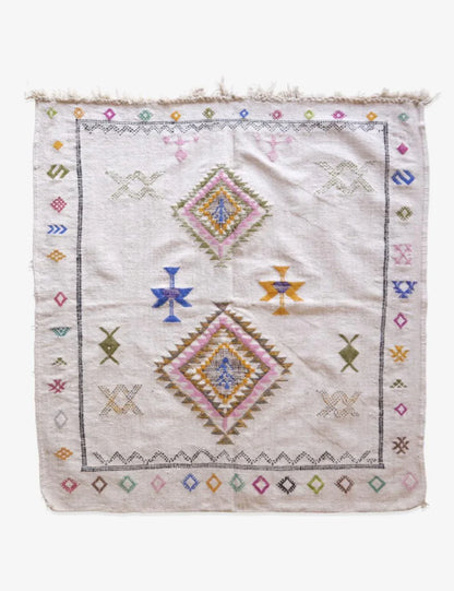 Square Kilim Moroccan Rug 6.4 x 5.8 ft / 196 x 178 cm - Surcoma