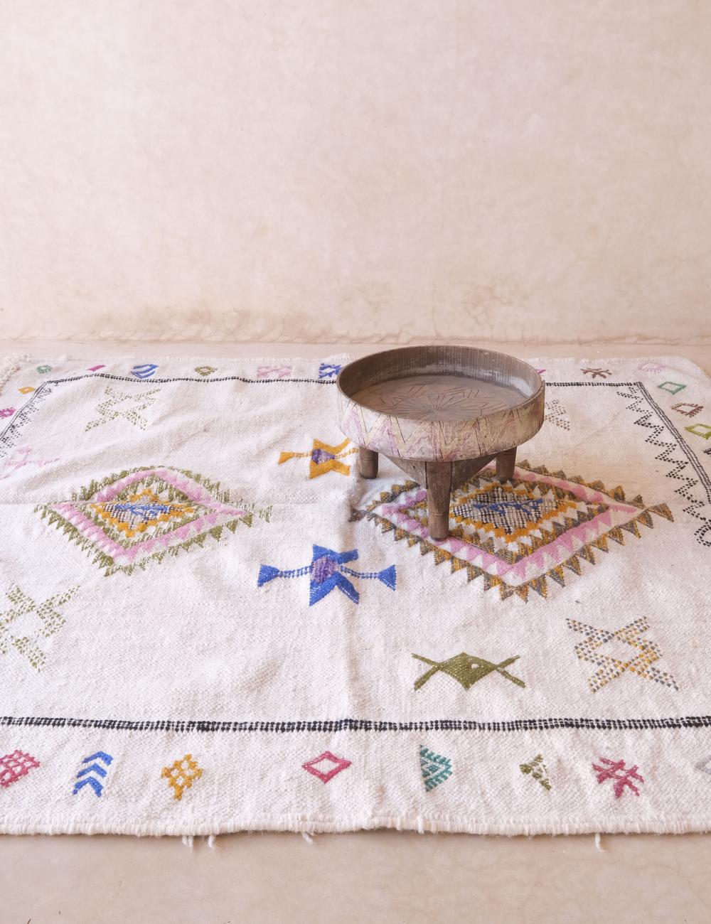 Square Kilim Moroccan Rug 6.4 x 5.8 ft / 196 x 178 cm