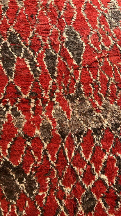 Moroccan Talsint Abstract Wool Rug 11 x 6.5 ft / 336 x 200 cm - Surcoma