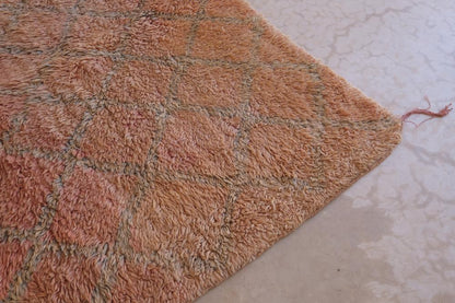 Moroccan Peach Wool Rug 6.2 x 5.8 ft / 189 x 177 cm - Surcoma