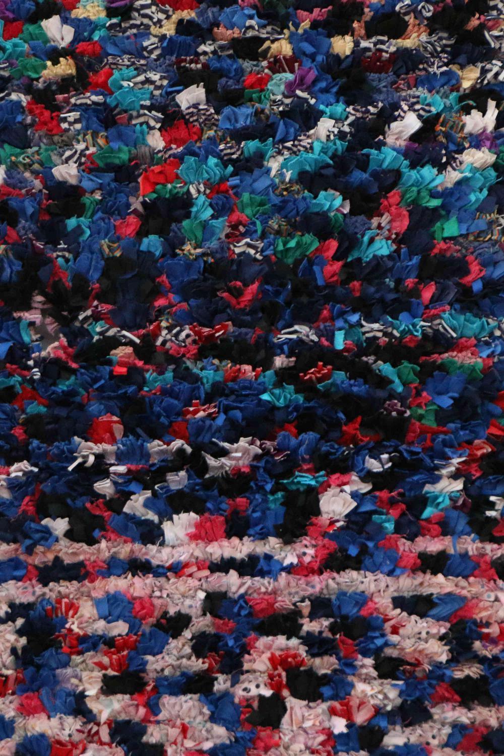 Moroccan Colorful Upcycled Rag Rug 7.3 x 3.6 ft / 222 x 110 cm - Surcoma