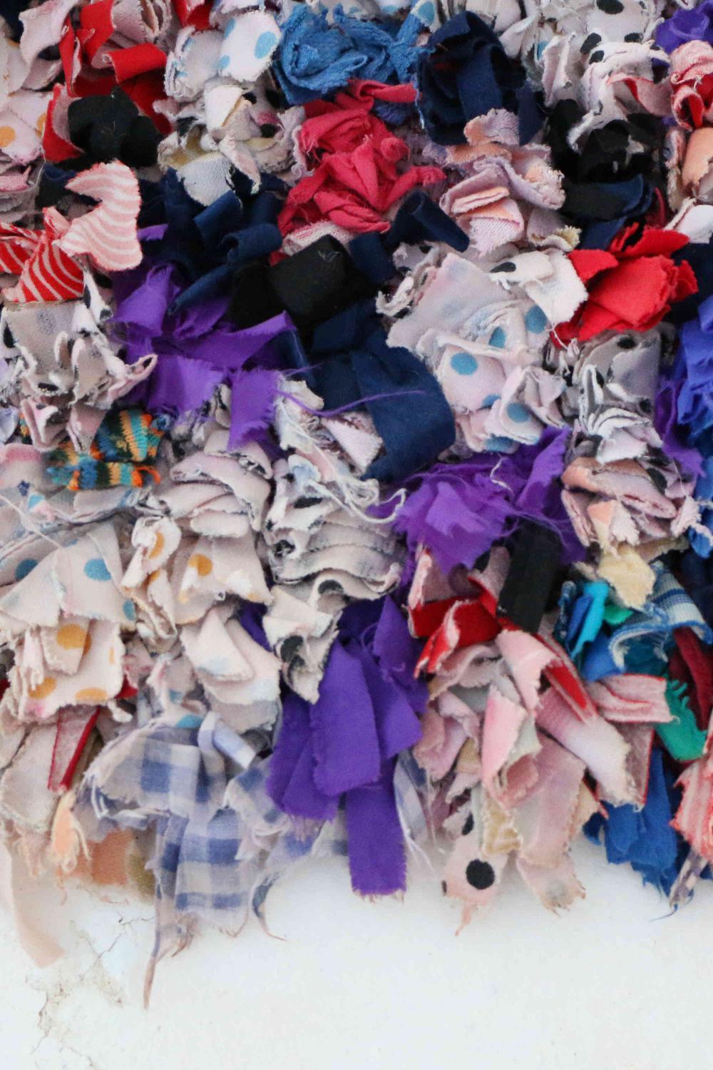 Moroccan Colorful Upcycled Rag Rug 7.3 x 3.6 ft / 222 x 110 cm - Surcoma