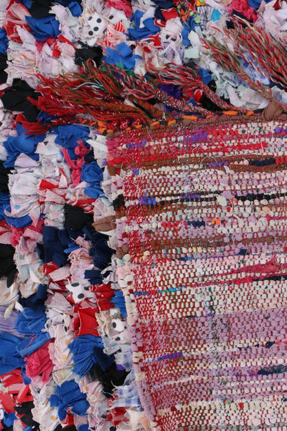 Moroccan Colorful Upcycled Rag Rug 7.3 x 3.6 ft / 222 x 110 cm - Surcoma