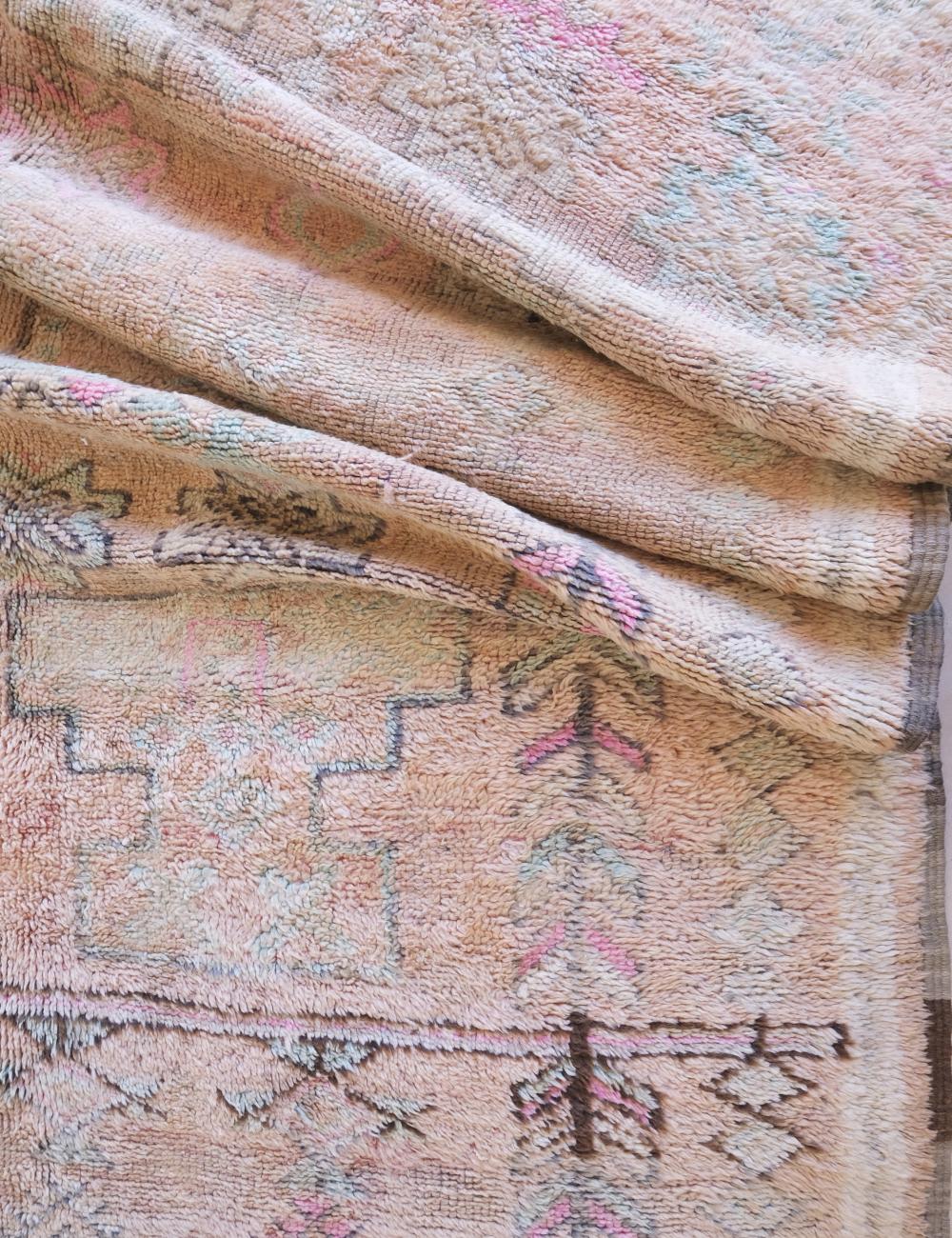 Unique Moroccan Wool Rug 12.1 x 6.2 ft / 370 x 190 cm