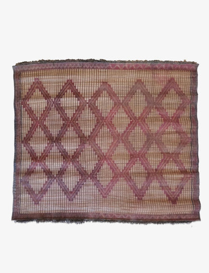 Vintage Mauritanian Tuareg Mat 4.6 x 4.9 / 142 x 151 cm - Surcoma