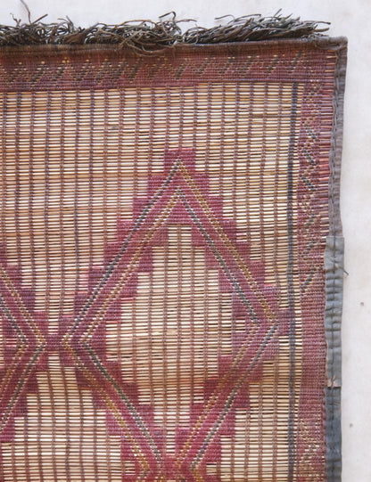 Vintage Mauritanian Tuareg Mat 4.6 x 4.9 / 142 x 151 cm - Surcoma