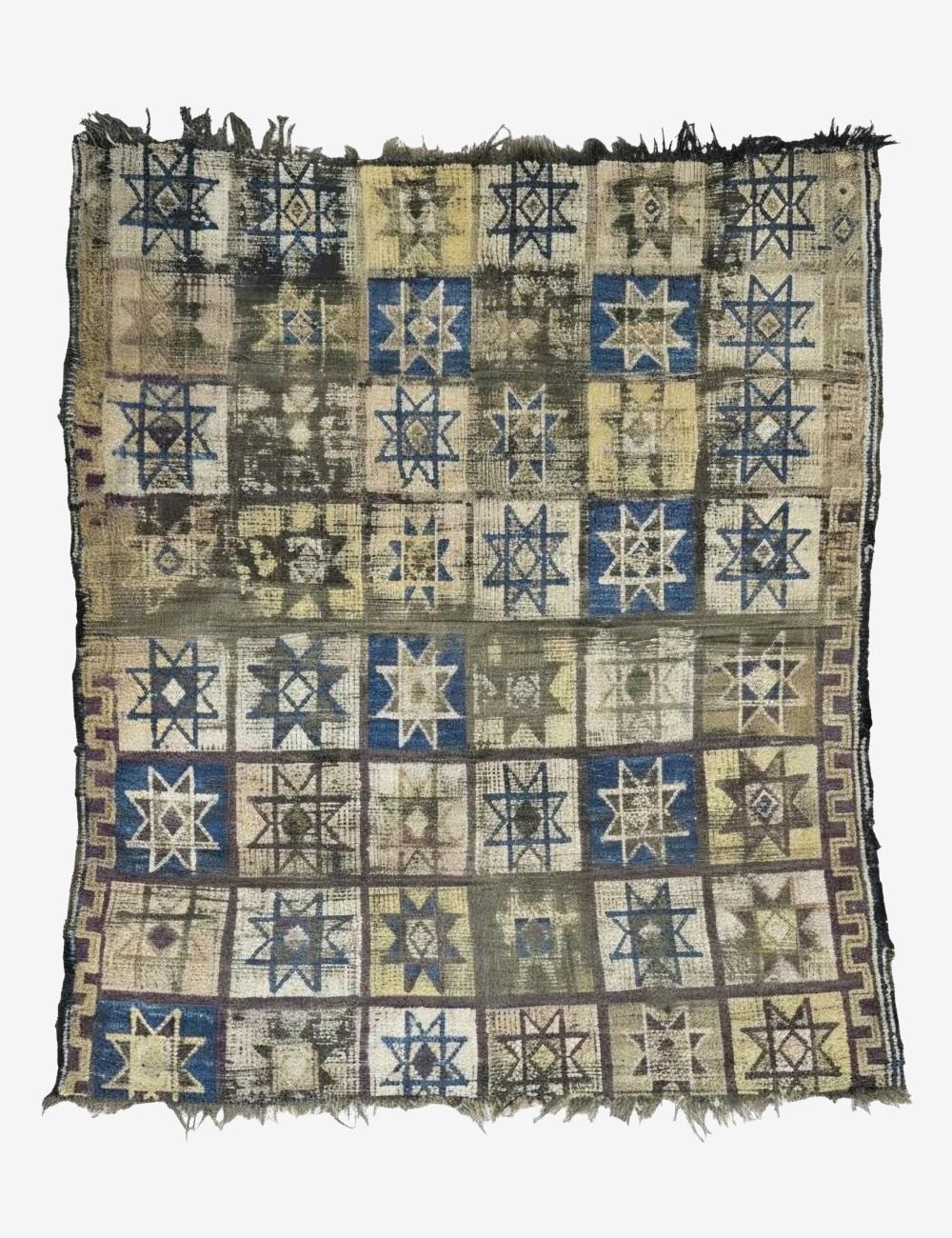 Geometric Tribal Moroccan Rug 6.4 x 5.4 ft / 196 x 167 cm