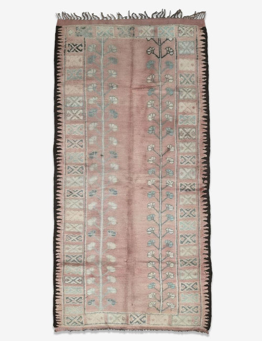 Vintage Pink Moroccan Rug 12.1 x 5.5 ft / 370 x 170 cm