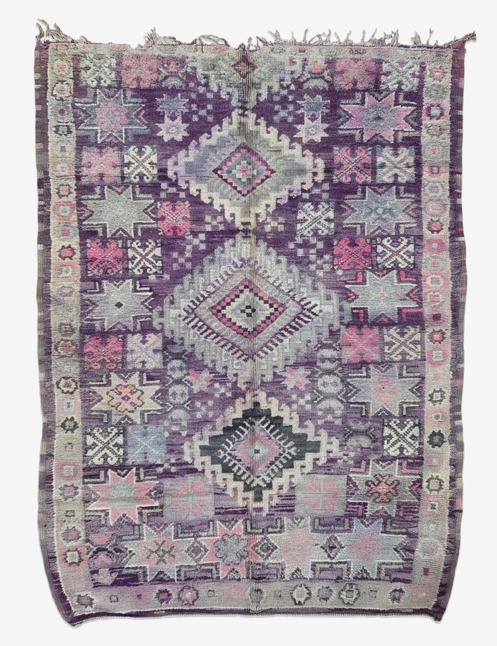Lavender Moroccan Area Rug 8.4 x 5.9 ft / 257 x 180 cm