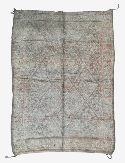 Handmade Faded Berber Wool Rug 10 x 6.4 ft / 305 x 195 cm