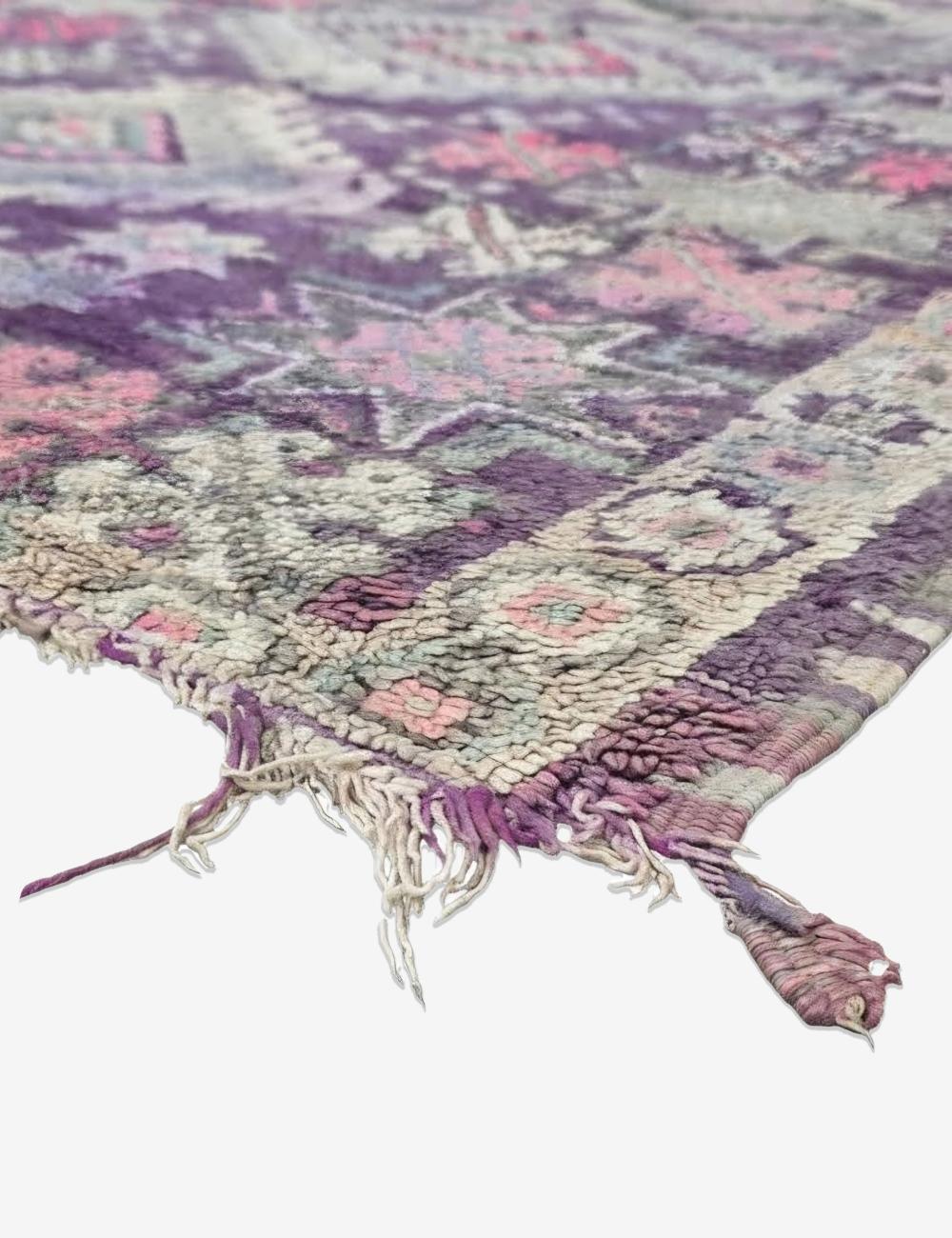 Lavender Moroccan Area Rug 8.4 x 5.9 ft / 257 x 180 cm