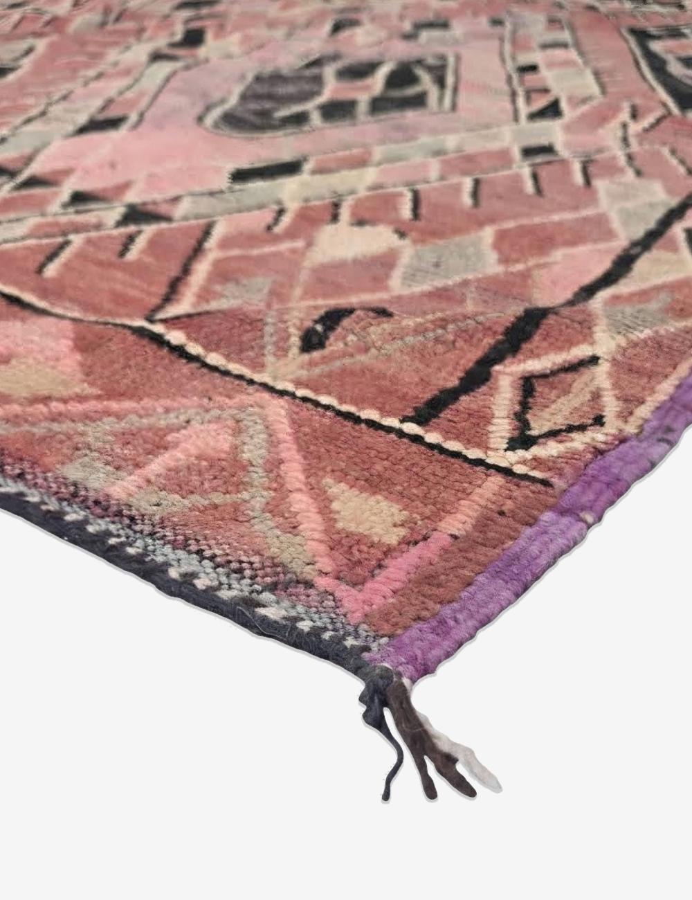 Blush Pink Tribal Berber Carpet 7.2 x 5.7 ft / 220 x 174 cm