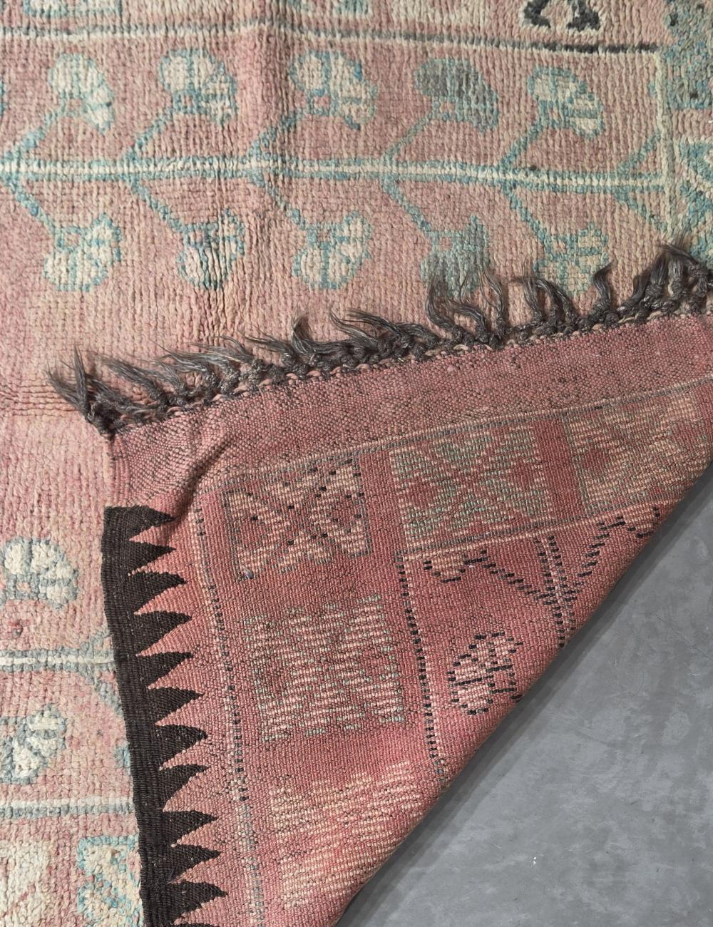 Vintage Pink Moroccan Rug 12.1 x 5.5 ft / 370 x 170 cm