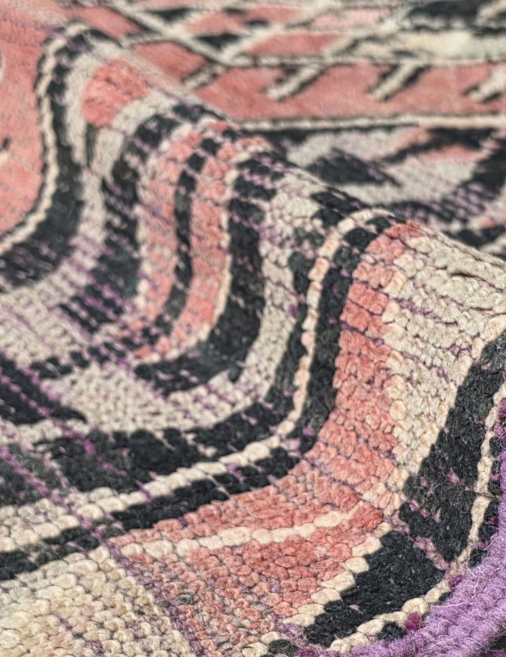 Blush Pink Tribal Berber Carpet 7.2 x 5.7 ft / 220 x 174 cm