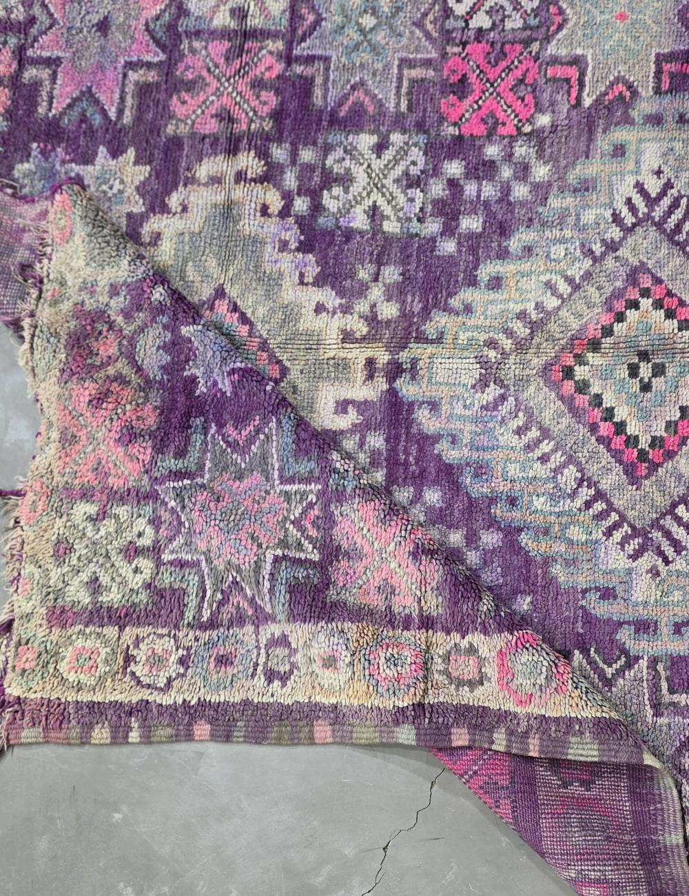 Lavender Moroccan Area Rug 8.4 x 5.9 ft / 257 x 180 cm