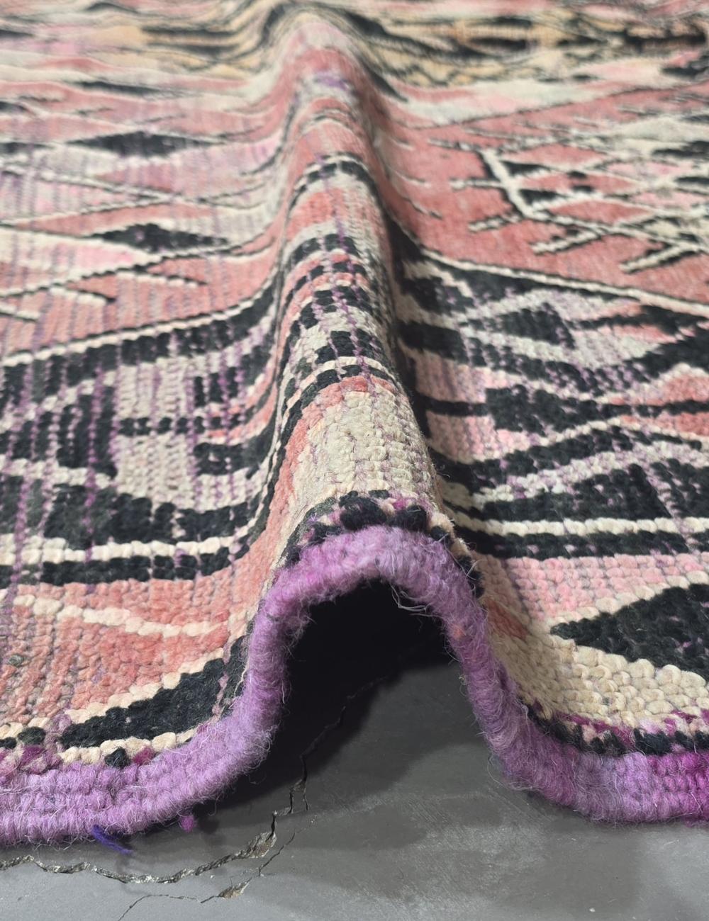Blush Pink Tribal Berber Carpet 7.2 x 5.7 ft / 220 x 174 cm