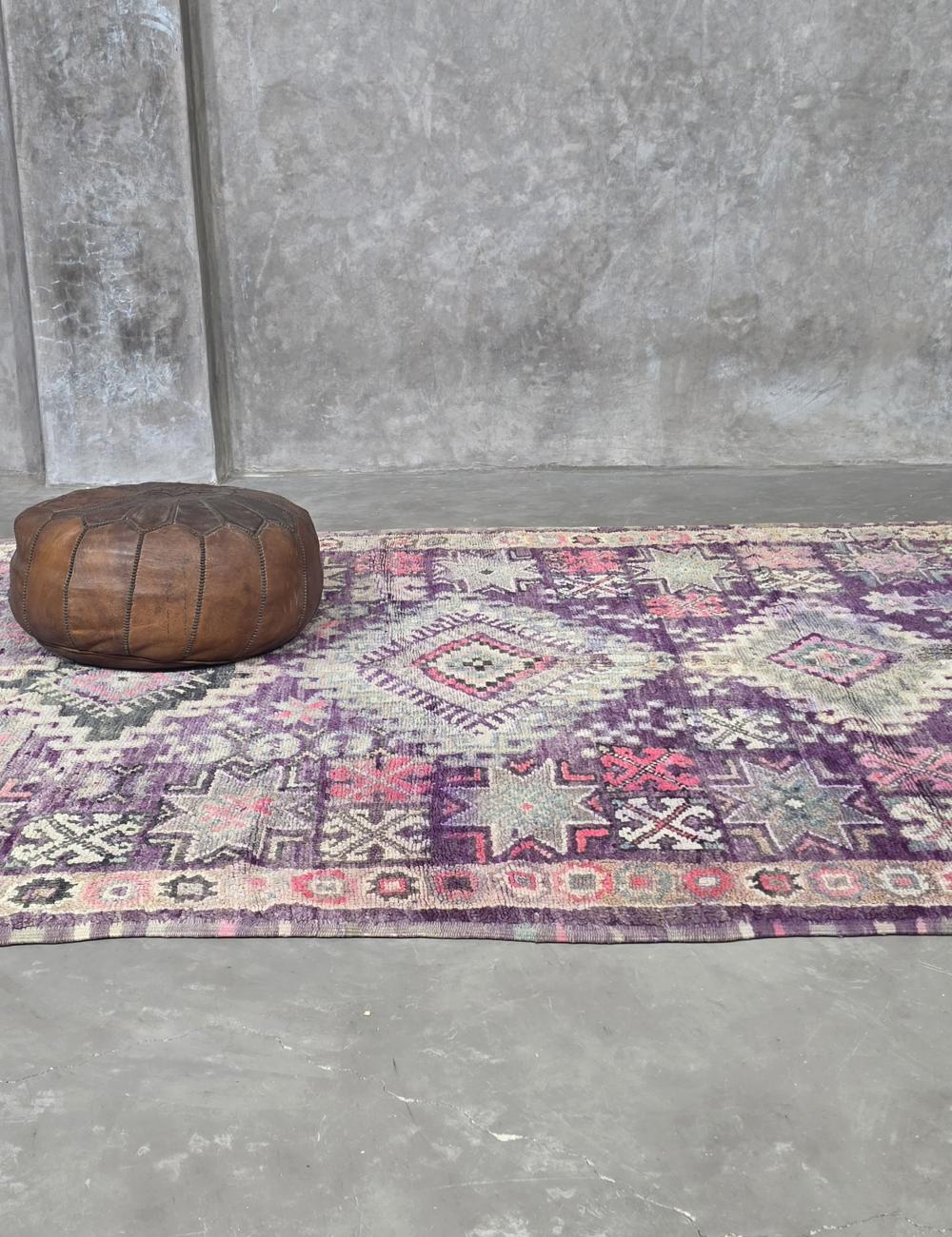 Lavender Moroccan Area Rug 8.4 x 5.9 ft / 257 x 180 cm