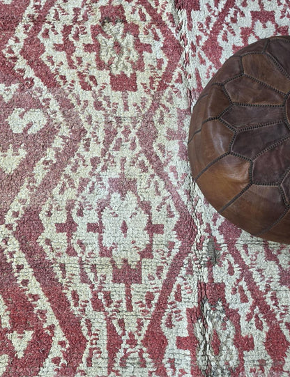Handwoven Berber Wool Rug with Diamond Lattice Pattern 9.2 x 5.5 ft / 280 x 169 cm