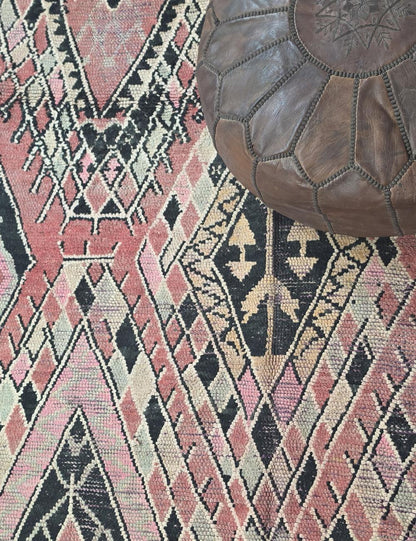 Blush Pink Tribal Berber Carpet 7.2 x 5.7 ft / 220 x 174 cm