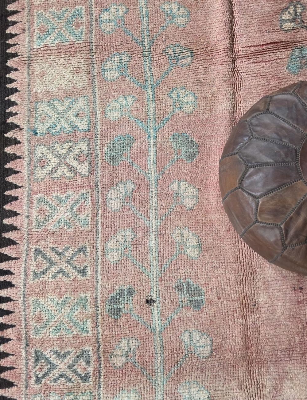 Vintage Pink Moroccan Rug 12.1 x 5.5 ft / 370 x 170 cm