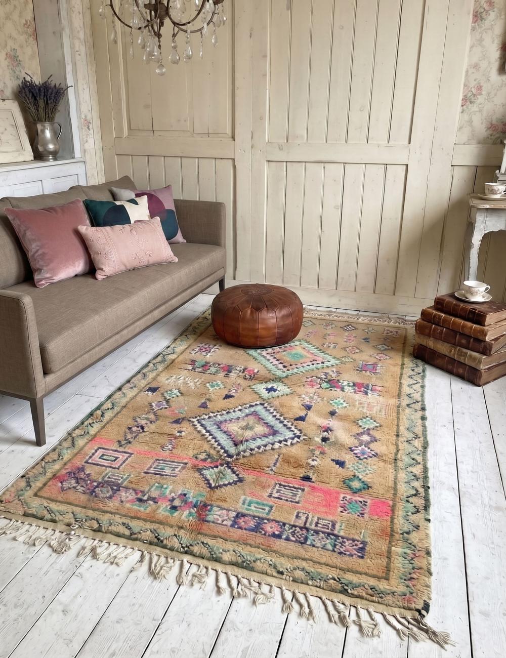 Vintage Boujad Rug 10.5 x 6 ft / 320 x 184 cm