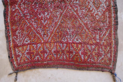 Moroccan Small Beni MGuild Red Rug 4.5 x 3.3 ft / 137 x 103 cm - Surcoma