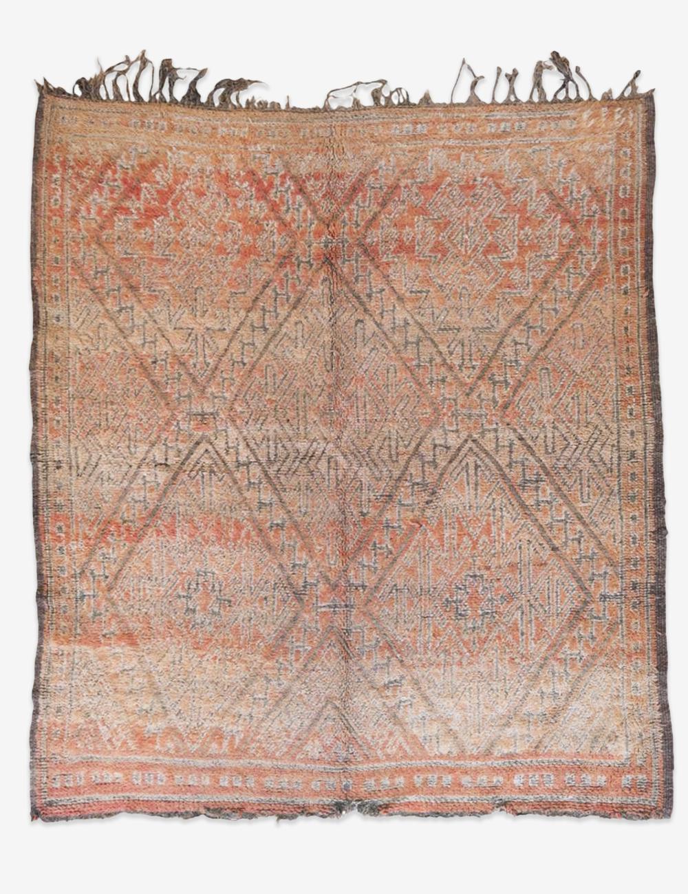 Terracotta Vintage Moroccan Rug 7.6 x 6.7 ft / 233 x 205 cm