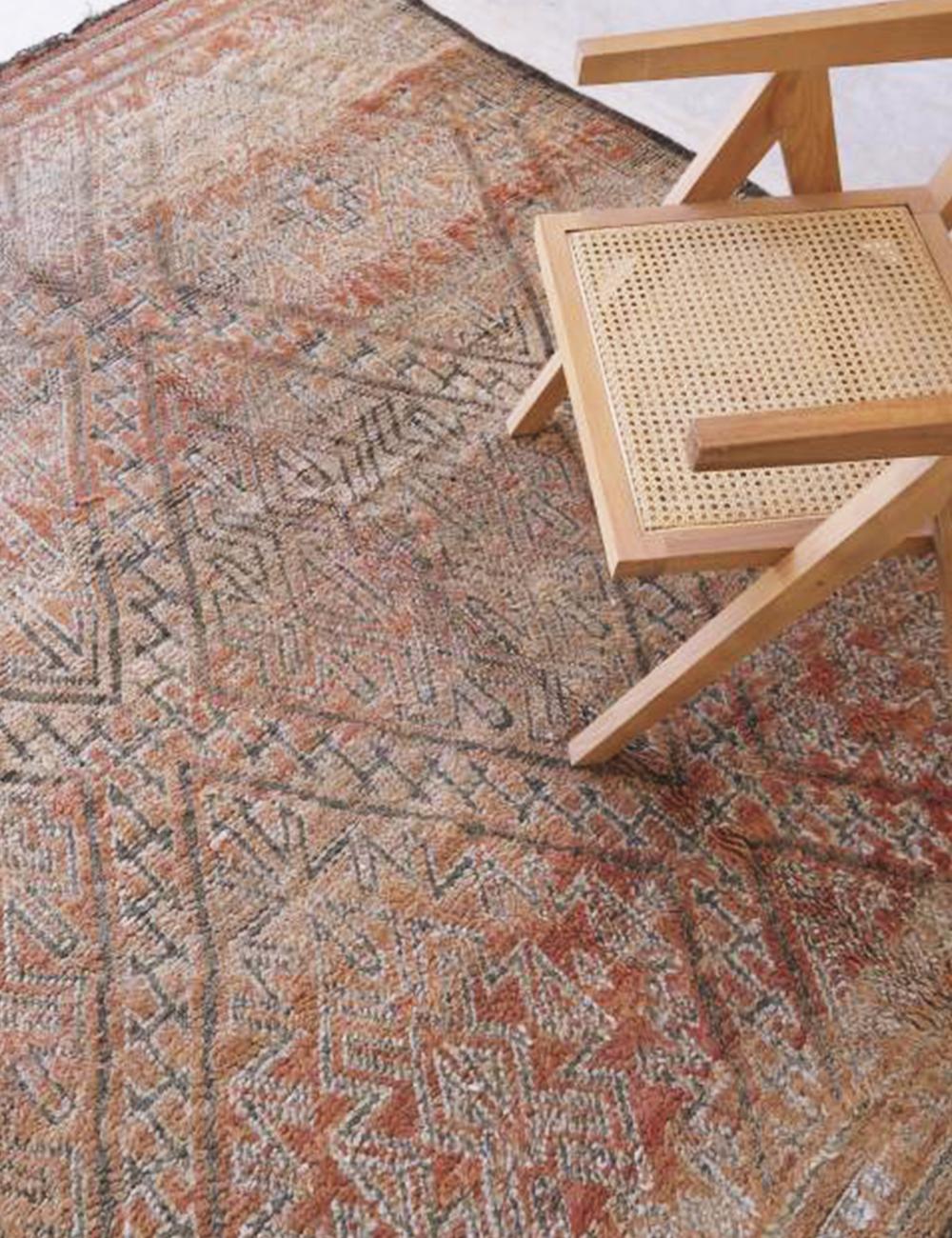 Terracotta Vintage Moroccan Rug 7.6 x 6.7 ft / 233 x 205 cm