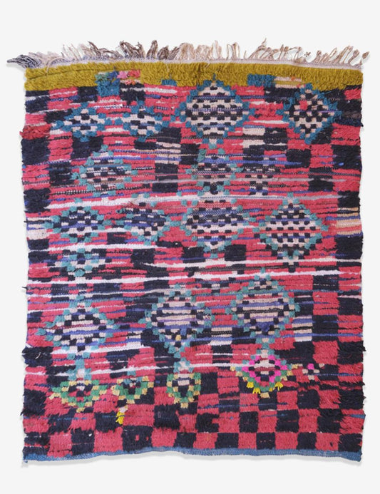 Vintage Moroccan Boujad Rug 6.2 x 5 ft / 189 x 153 cm