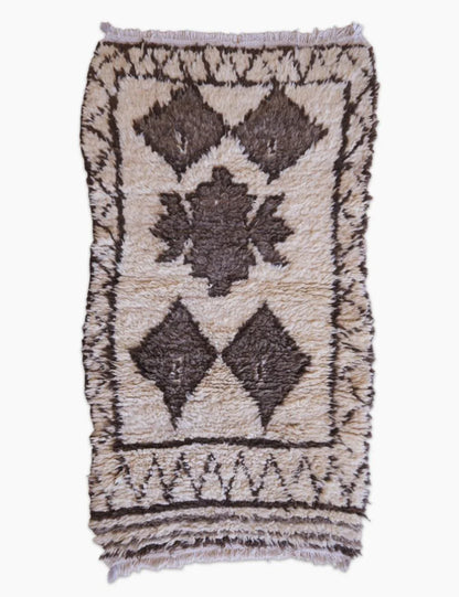 Vintage Moroccan Wool Rug 5.3 x 2.8 ft / 162 x 88 cm - Surcoma