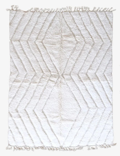 White Beni Ourain Rug 9.5 x 7 ft / 291 x 214 cm - Surcoma