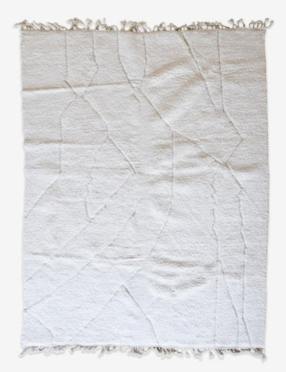 White Berber Moroccan Wool Rug 11.4 x 8.4 ft / 347 x 258 cm