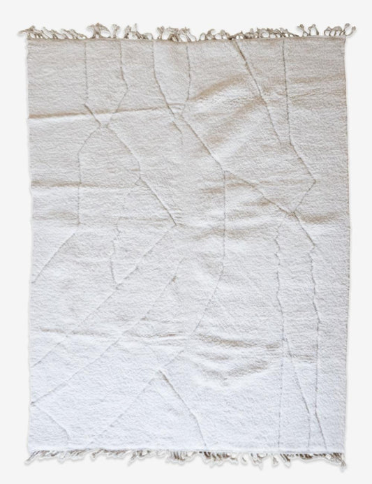 White Berber Moroccan Wool Rug 11.4 x 8.4 ft / 347 x 258 cm