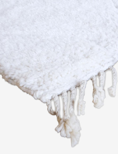 White Berber Moroccan Wool Rug 11.4 x 8.4 ft / 347 x 258 cm