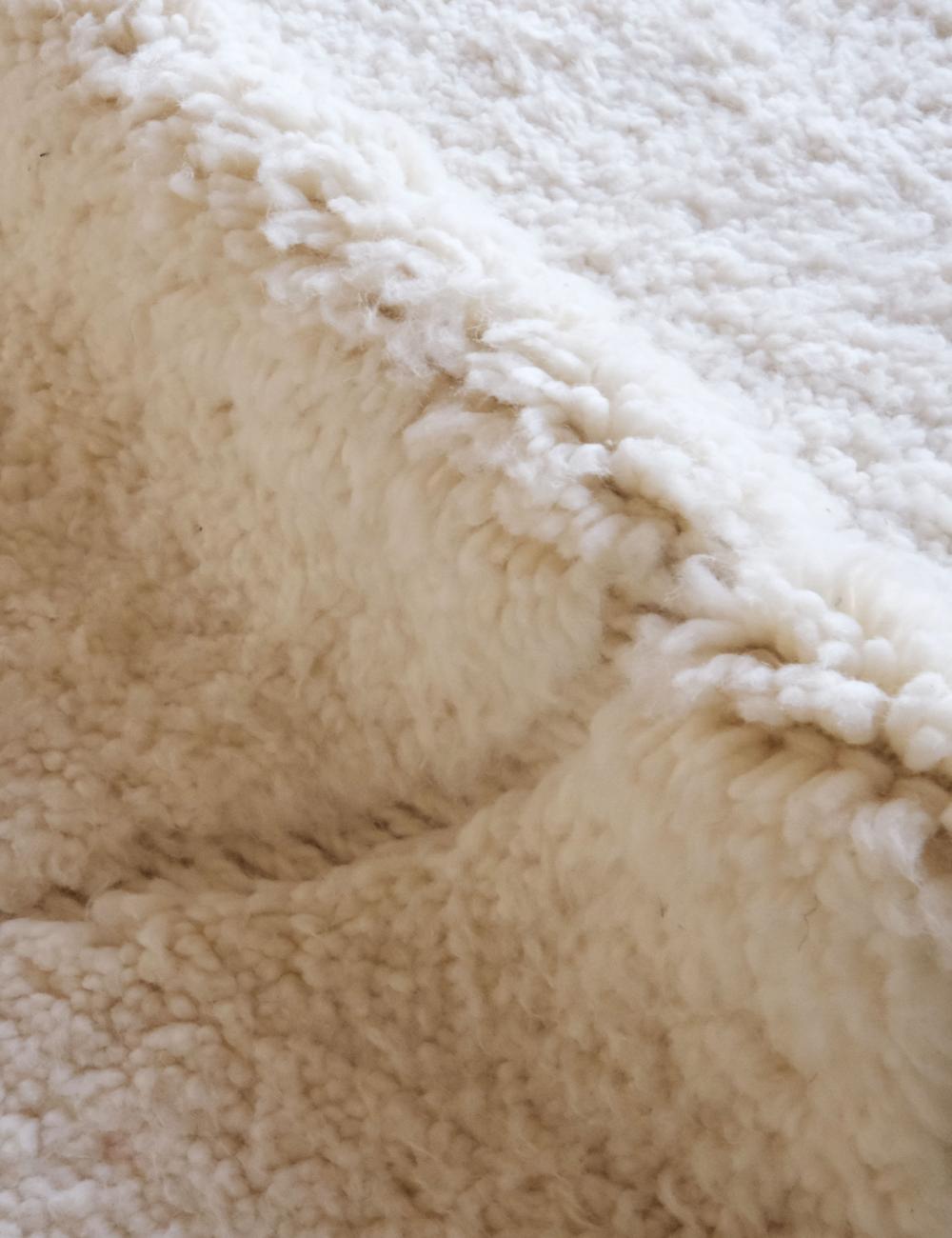 White Berber Moroccan Wool Rug 11.4 x 8.4 ft / 347 x 258 cm
