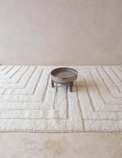 White Morocan Rug 9.5 x 6.5 ft / 291 x 198 cm - Surcoma