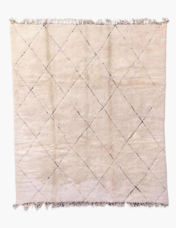 White Moroccan Mrirt Rug 11.4 x 8.9 ft / 346 x 272 cm – Surcoma