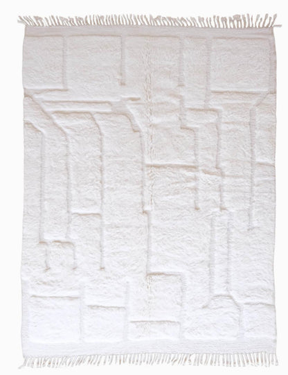 Custom White Textured Moroccan Rug - Forma 63