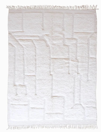 White Moroccan Shag Rug 11.1 x 8.2 ft / 338 x 252 cm - Surcoma
