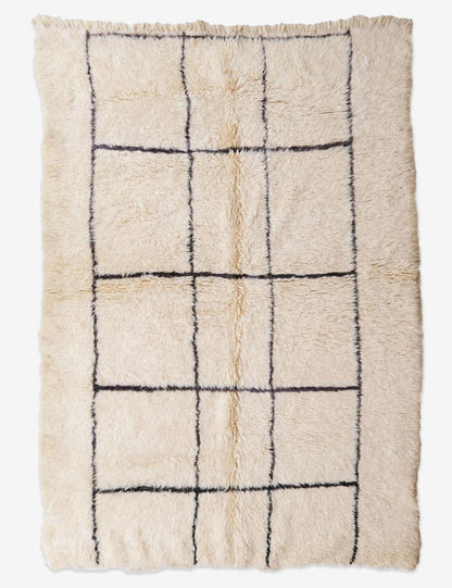 Grid Pattern Moroccan Rug 8.3 x 5.7 ft / 254 x 174 cm