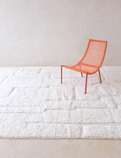 Custom White Textured Moroccan Rug - Forma 63