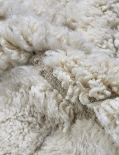 White Moroccan Runner Rug 6.3 x 2.3 ft / 191 x 70 cm