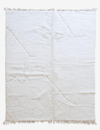 White Moroccan Wool Rug - 11.5 x 8.3 ft / 350 x 255 cm