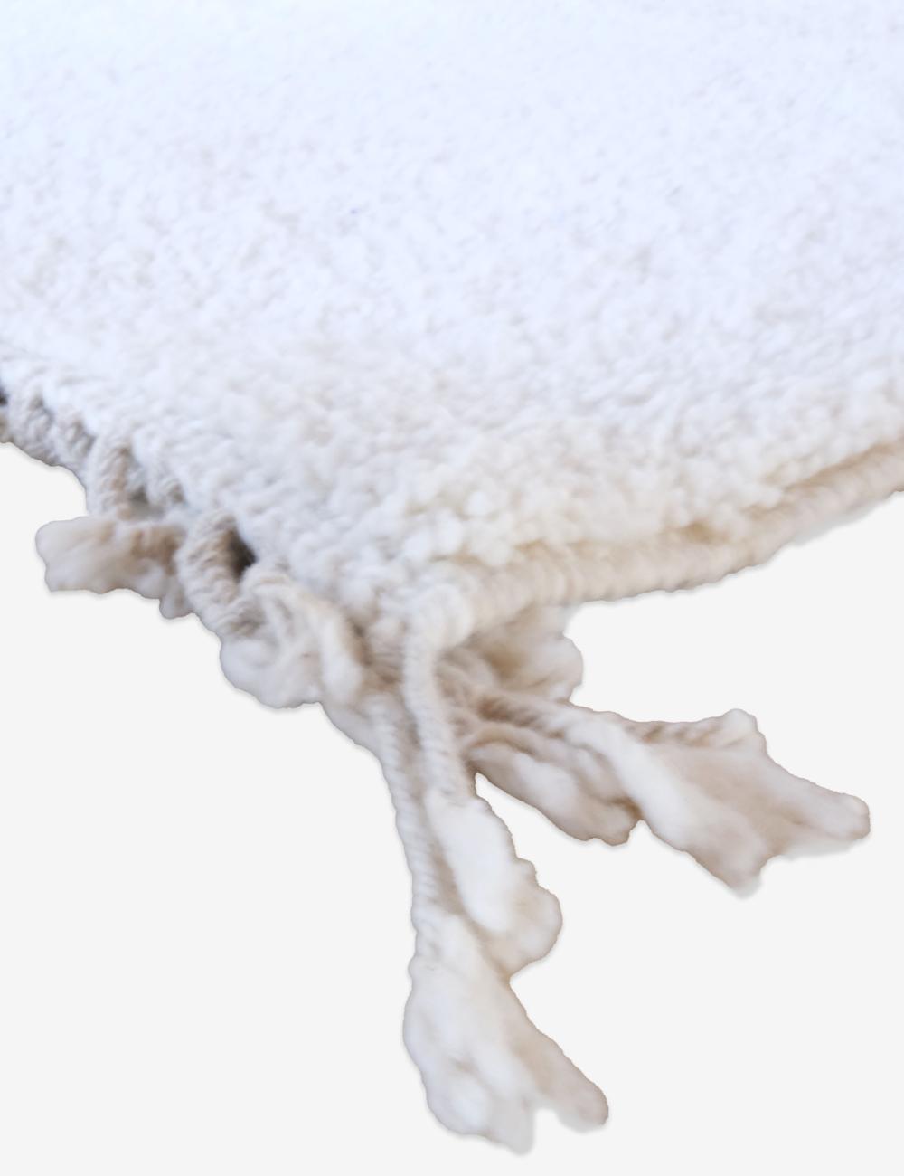 White Moroccan Wool Rug - 11.5 x 8.3 ft / 350 x 255 cm