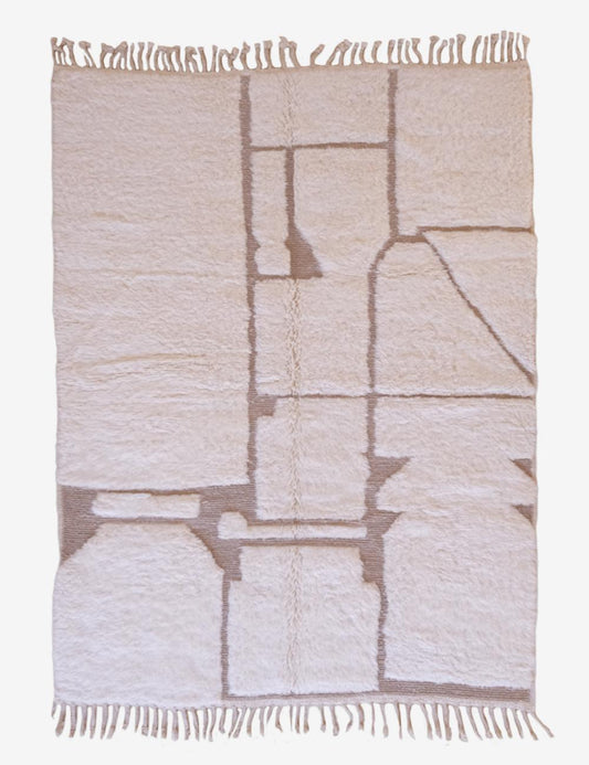 White Moroccan Rug 9.8 x 6.7 ft / 300 x 206 cm