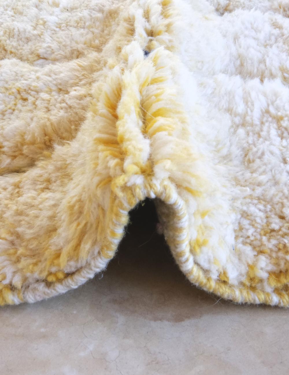 Yellow Moroccan Beni MRirt Rug 8.6 x 5.5 ft / 262 x 168 cm