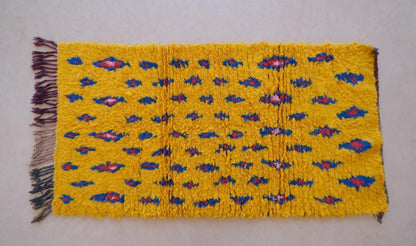 Moroccan Vibrant Lemon Yellow Rug 5.6 x 3 ft / 172 x 92 cm - Surcoma